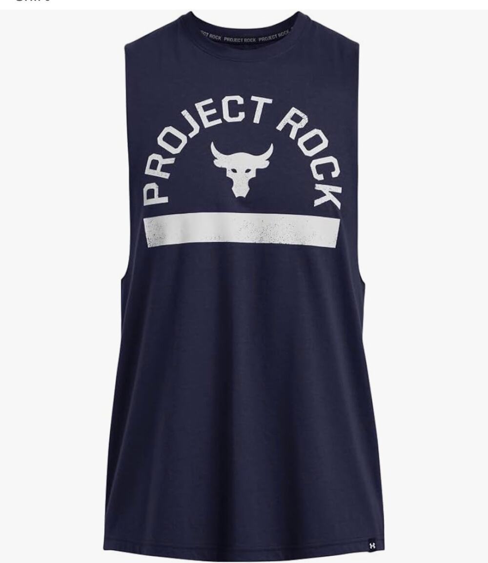 Under Armour UA Project Rock Brahma Bull Tank Top Shirt Navy Men's 3XL
